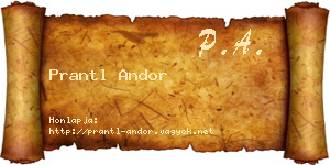 Prantl Andor névjegykártya